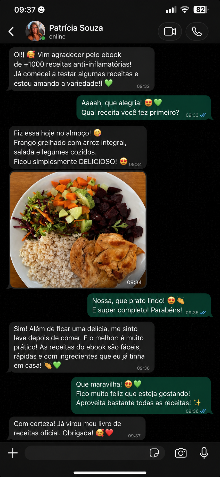 Print Patrícia Souza: Frango grelhado, refeição completa e sensação de leveza