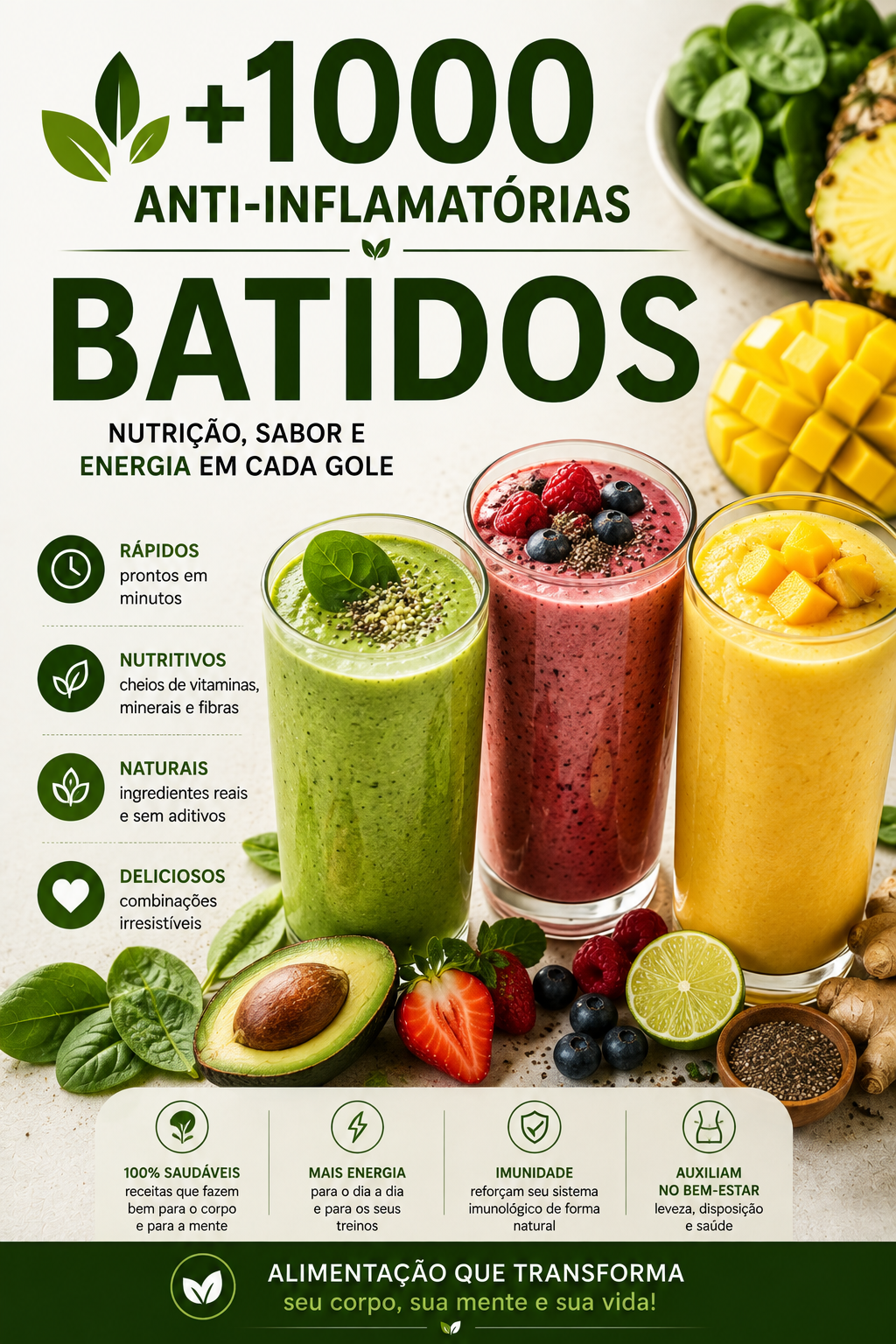 Volume 06: 🥤 100 Batidos Saudáveis