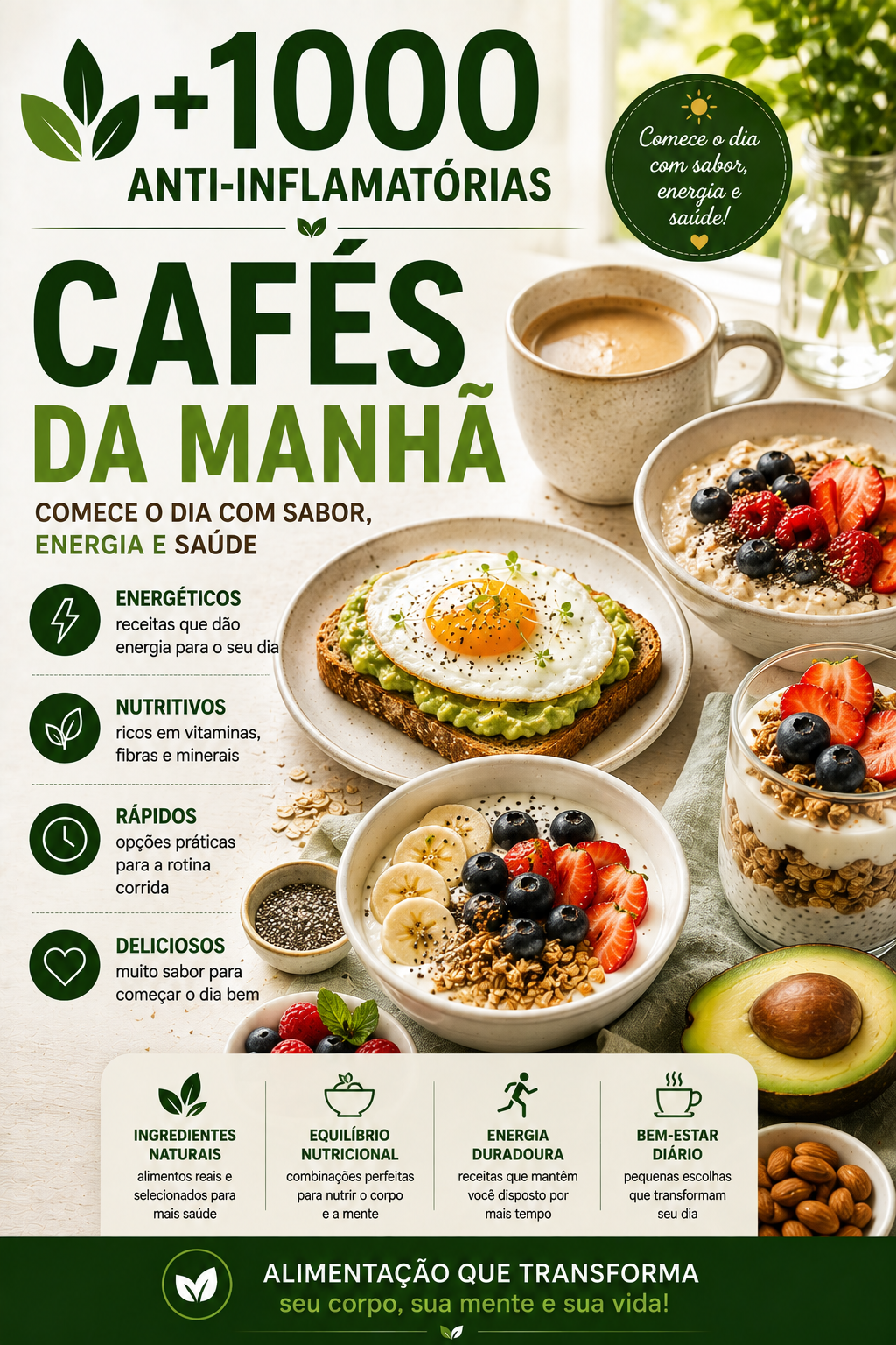 Volume 12: 🍳 135 Cafés da Manhã Saudáveis